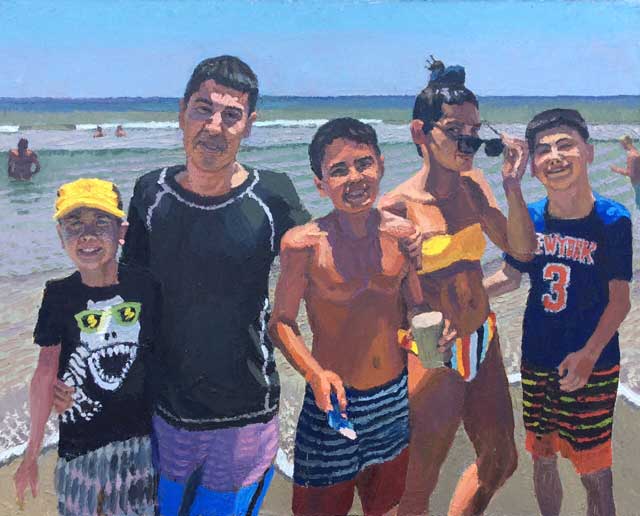 Painting by John T Meehan III - Grandkids Gathering 16 x 20 oil on canvas
